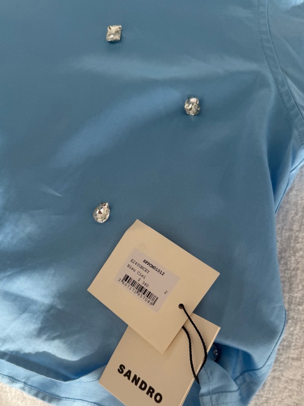 SANDRO  embellished button down  blouse - Picture 3 of 17